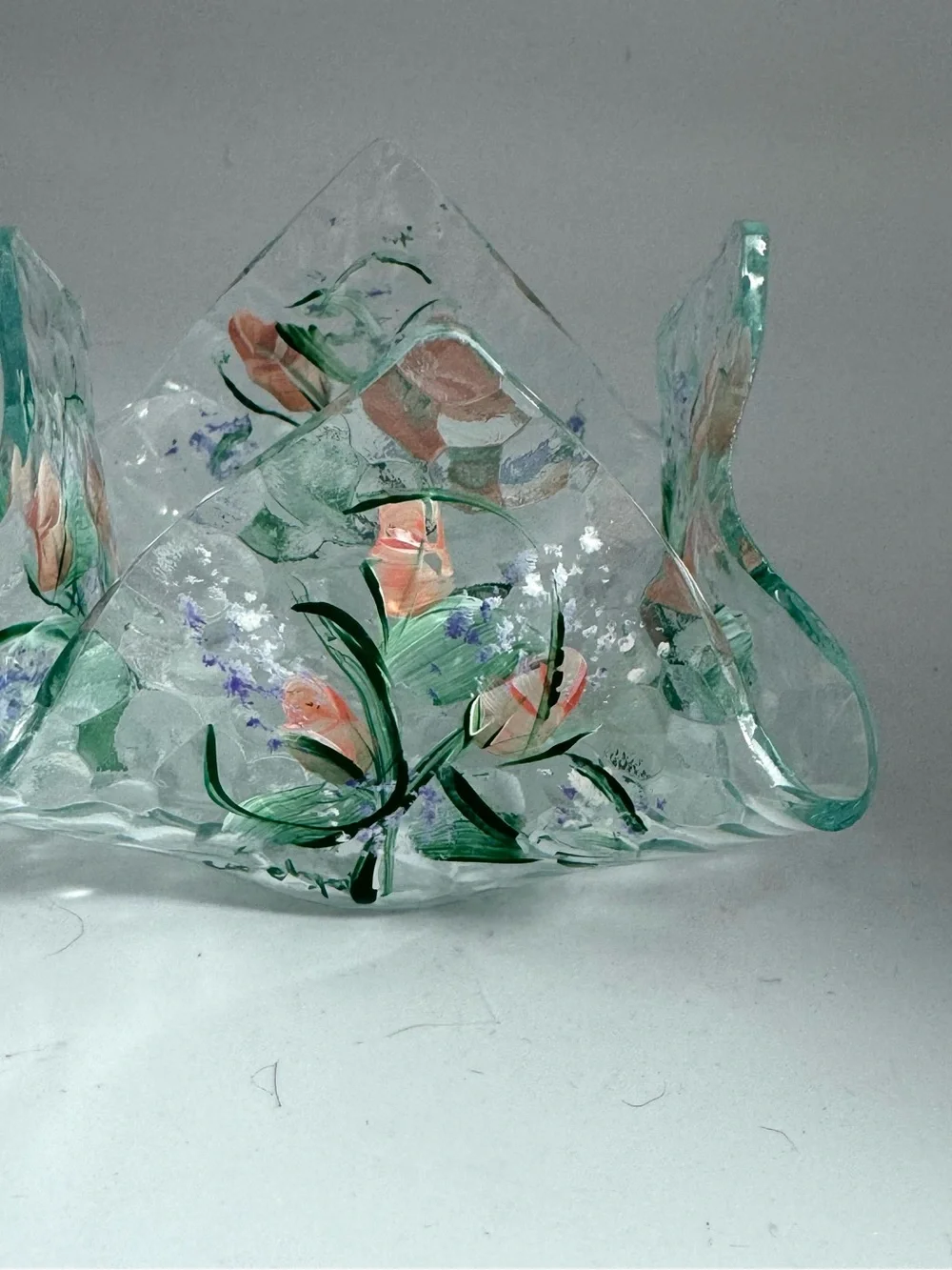 Vintage Hand Painted Handkerchief Style Tea Light